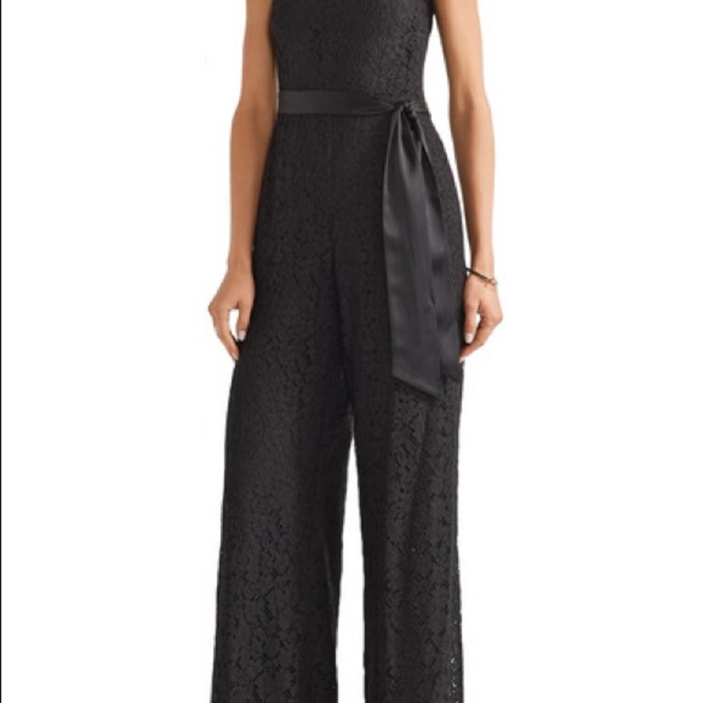 Rachel Zoe Black Laced Jumpsuit Size 4 - Picture 4 of 16